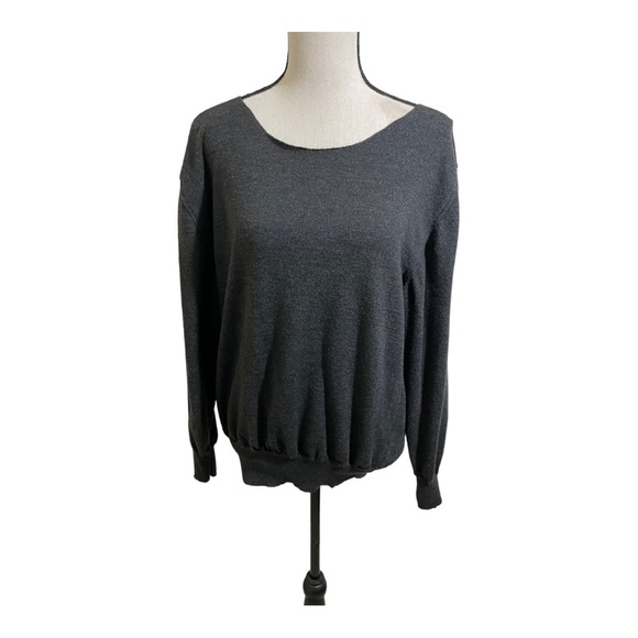 Pure wool womens raw neck grey sweater 100%wool. Long sleeve fits medium… - Picture 3 of 10